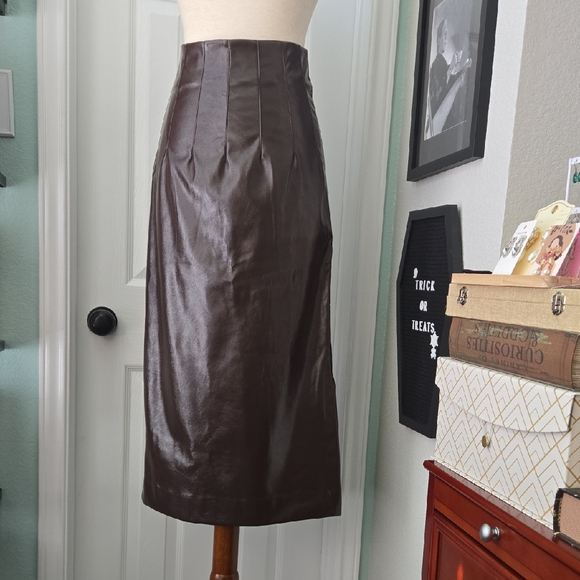 Worthington Dresses & Skirts - Worthington x JCPenney Maxi Vegan Leather Skirt In Chocolate Plum, 4, NWT